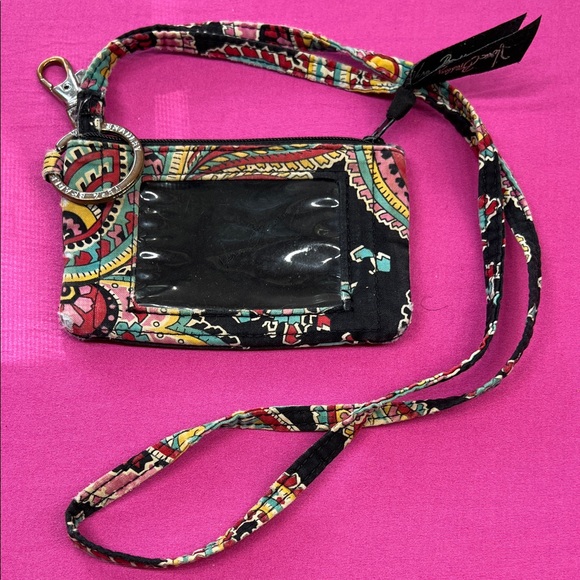 Vera Bradley Parisian Paisley ID Holder with Lanyard - Picture 1 of 3